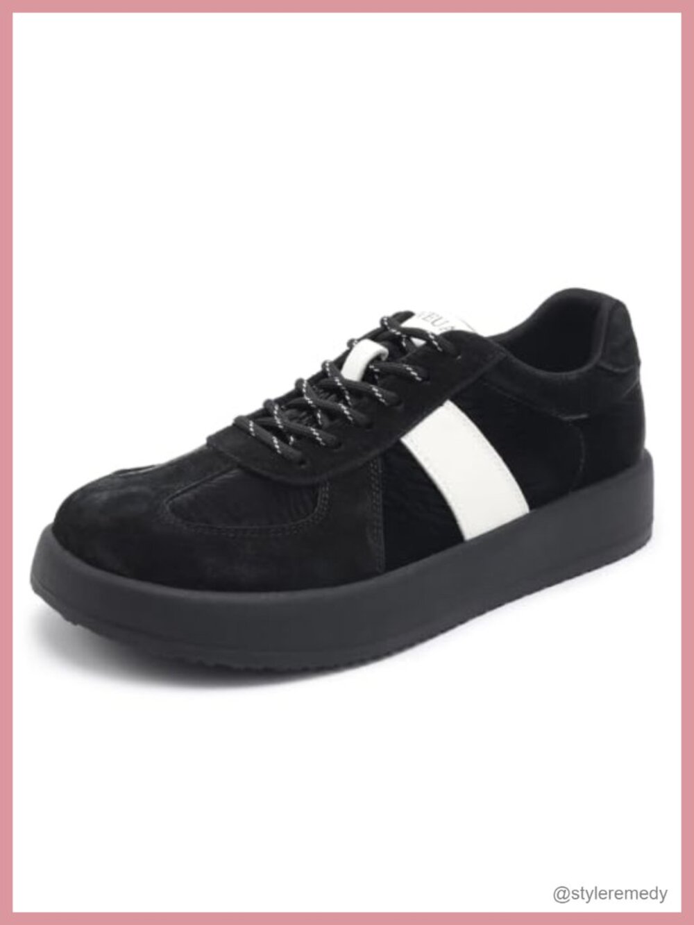 Women's Leather Platform Sneakers Non-Slip Lace-Up Fashion Shoes